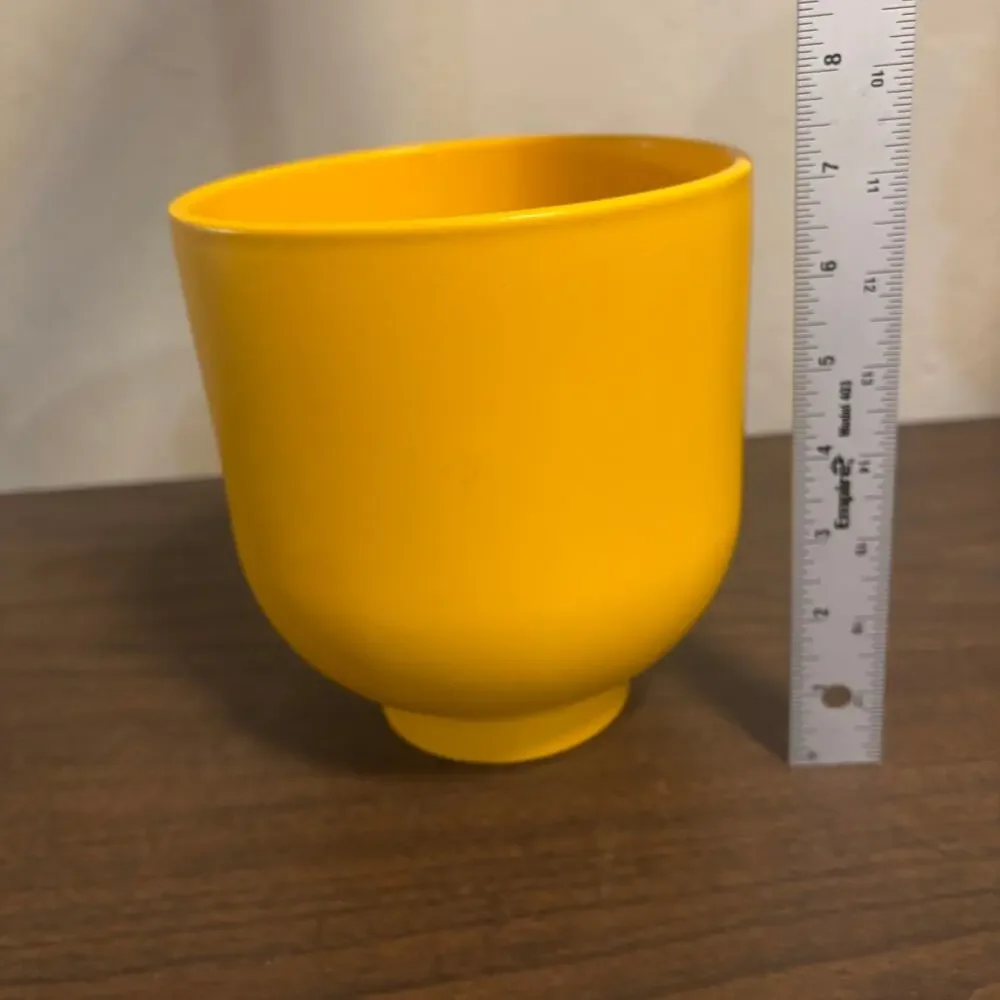 Vintage Modern Ikea Dromsk Plant Pot Yellow Footed Vase 7 inch RARE Made Poland